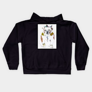 English bulldog elegant and shy. Kids Hoodie